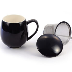 Theemok met filter ChaCult Saara zwart porselein