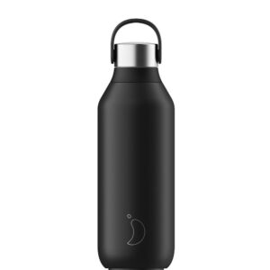 Matte zwarte Chilly's Bottle 500ml RVS thermosfles