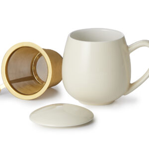 Luxe theemok met filter ChaCult Saara Gold cream white goud