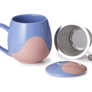 Theemok met filter ChaCult Saara Duo blauw roze